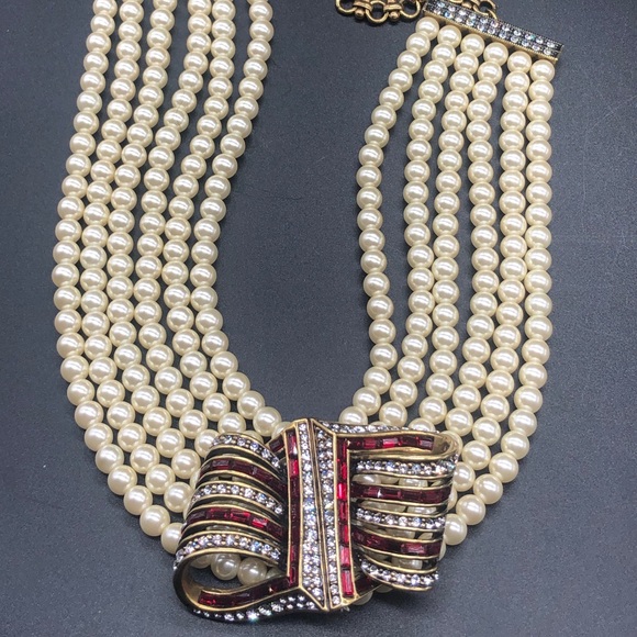 Heidi Daus 🆕 “Ribbon Candy”  Necklace 6 row necklace - Picture 8 of 13